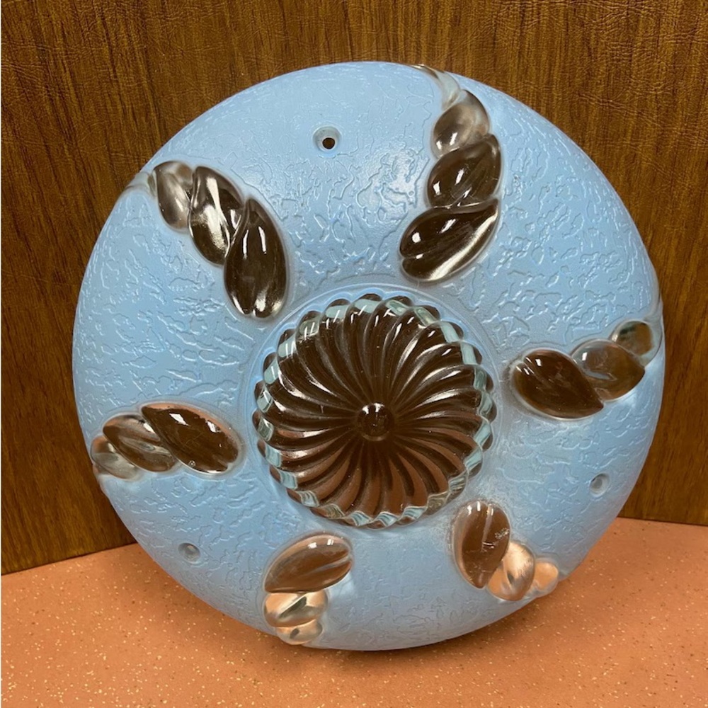 Light fixture ceiling vintage blue glass ornate Victorian art deco replacement